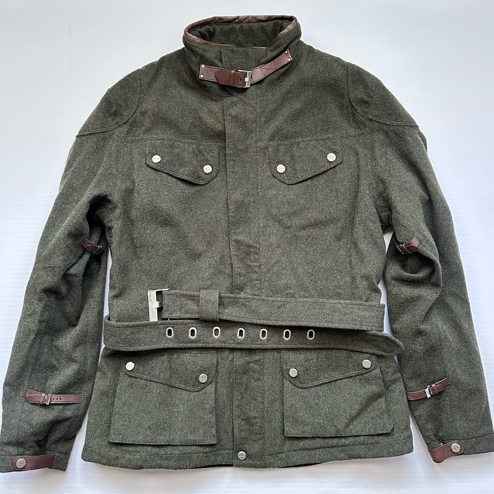 Women’s RLX Ralph Lauren Wool Blend Leather Accents Coat Jacket Large Vintage